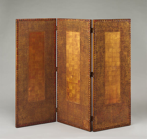 Three-paneled screen